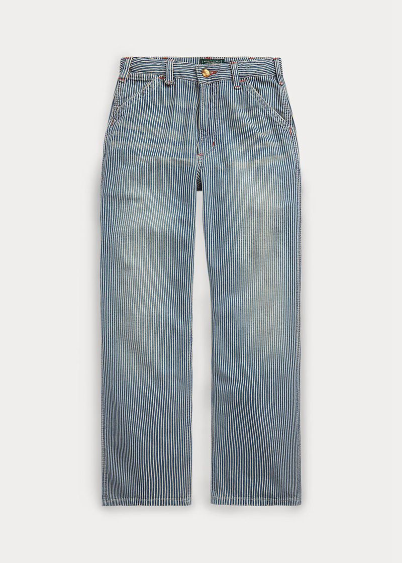 Spodnie Ralph Lauren Chłopięce Niebieskie 6-14 Lata W Paski Denim Carpenter 845036-MIG